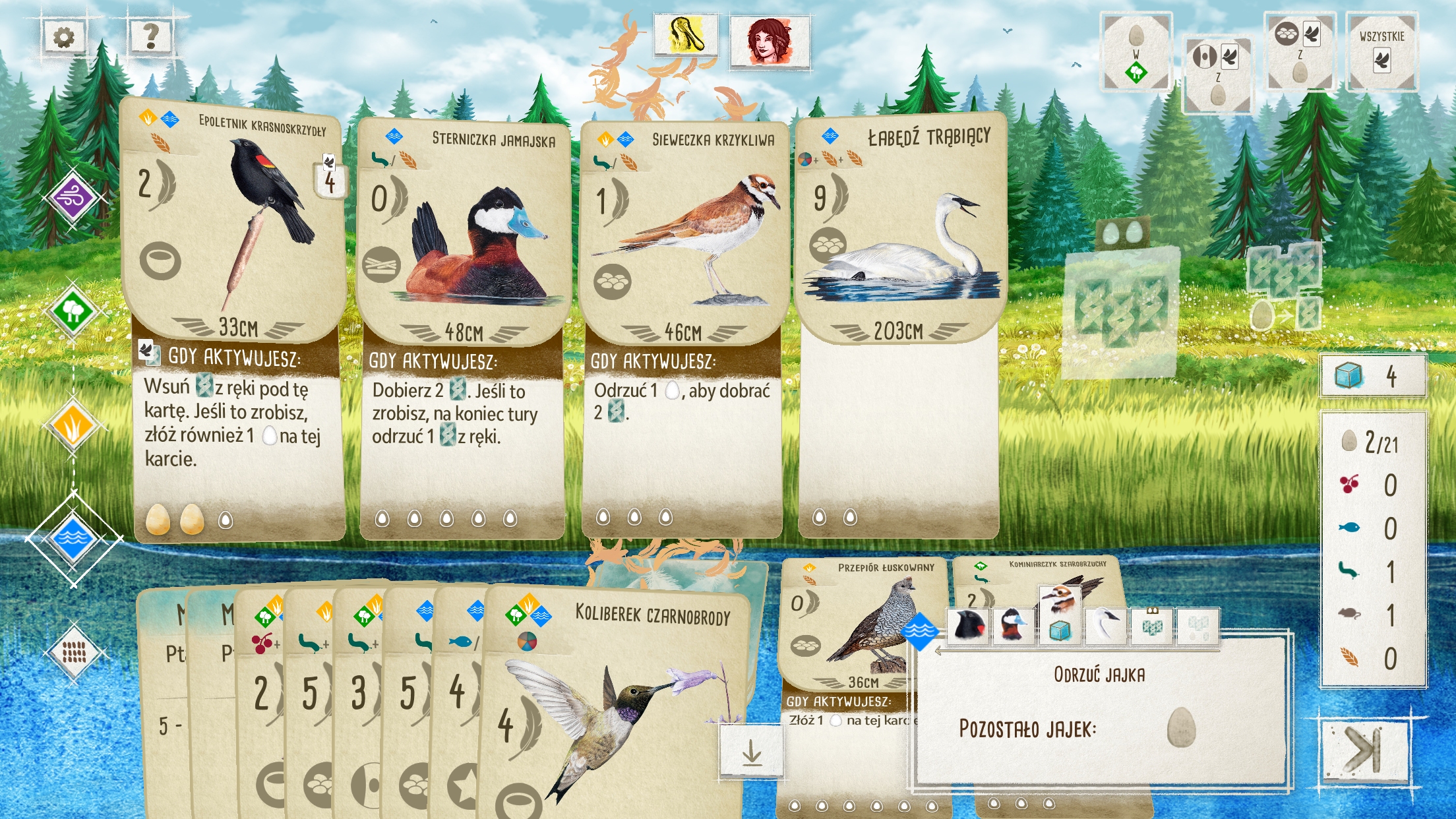 Ilustracja ptaka Wingspan